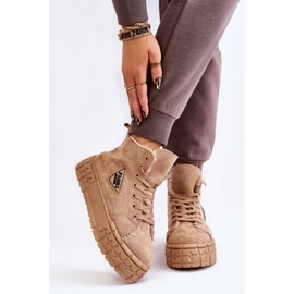 PM1 Tênis de camurça com isolamento alto Beige Evren bege 1