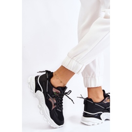 PA1 Sapatos esportivos femininos com cadarço na plataforma preto Minea 3