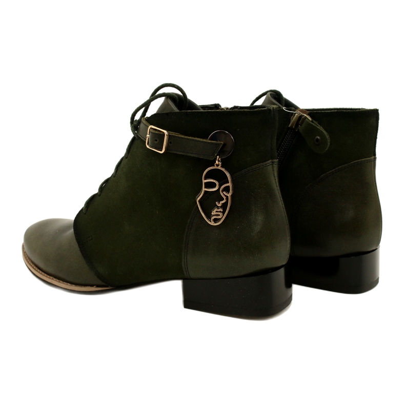 Botas femininas de couro Maciejka 5743A-09 Botas verdes 5