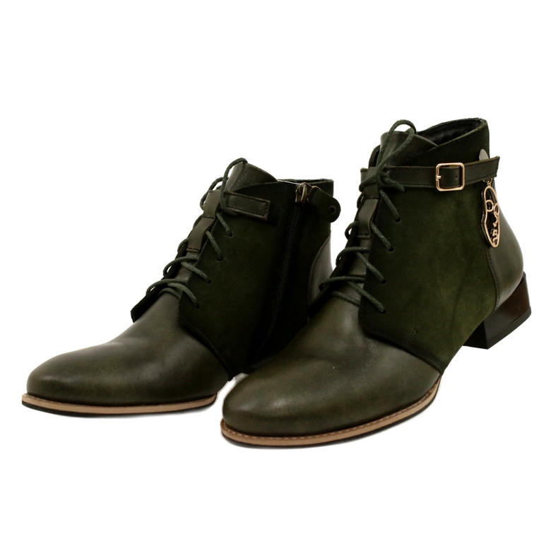 Botas femininas de couro Maciejka 5743A-09 Botas verdes 4