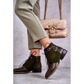 Botas femininas de couro Maciejka 5743A-09 Botas verdes 1