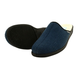 Chinelos masculinos Befado isolados com pele de ovelha pu 000M325, azul marinho 4