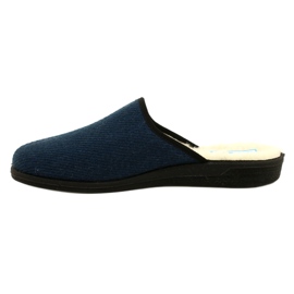 Chinelos masculinos Befado isolados com pele de ovelha pu 000M325, azul marinho 2
