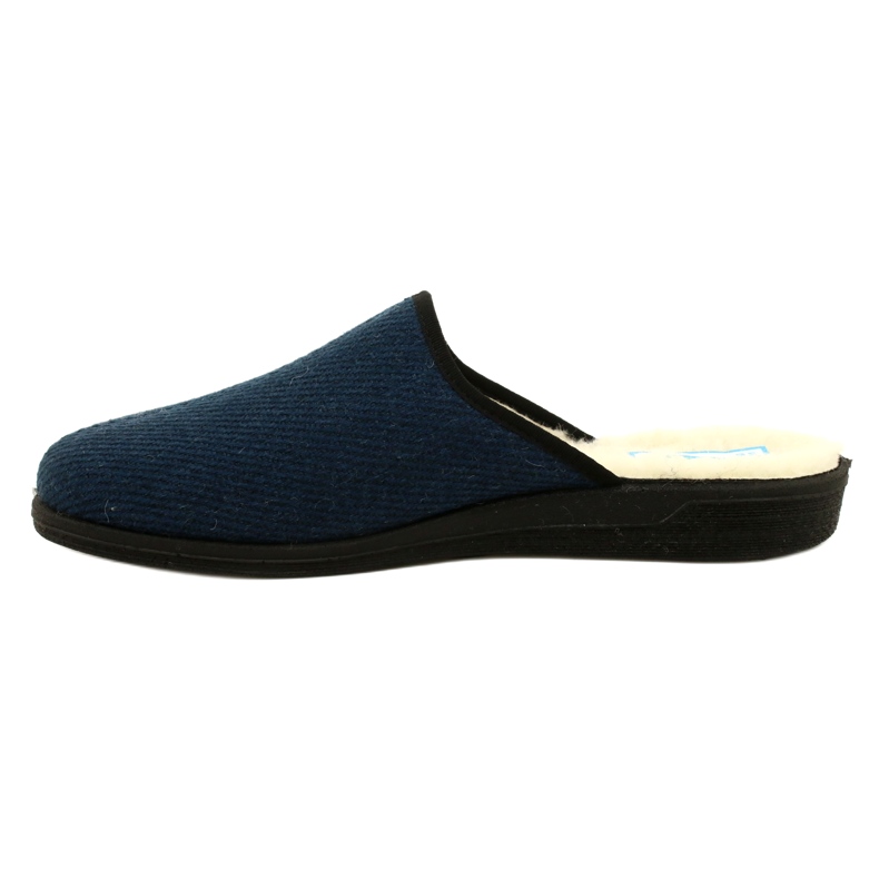 Chinelos masculinos Befado isolados com pele de ovelha pu 000M325, azul marinho 2