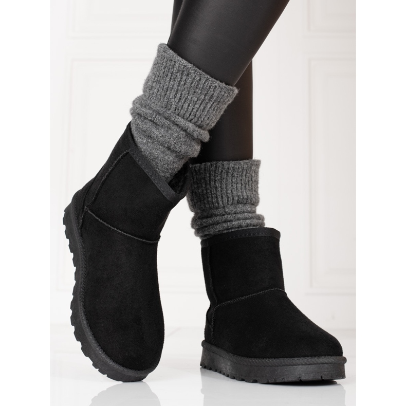 Botas de neve Shelovet de mulher negra preto 1