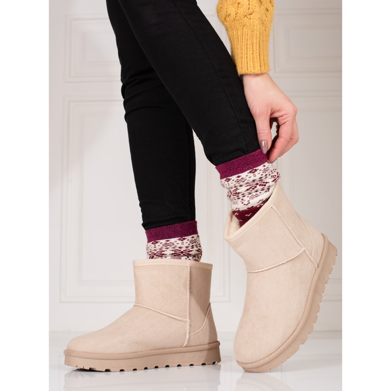 Botas de neve de mulher Shelovet bege 1