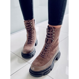 BM Botas Kinney Khaki com cadarço marrom cáqui 1