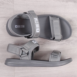 Sandálias desportivas de homem Grey Big Star HH174843 com velcro cinza 1