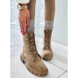 PA1 Bota Kelis Khaki com cadarço bege 2