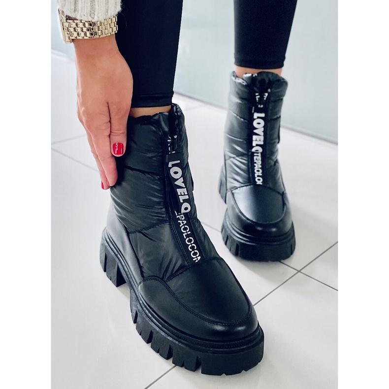 PA1 Botas de neve Wells Black para mulher preto 2
