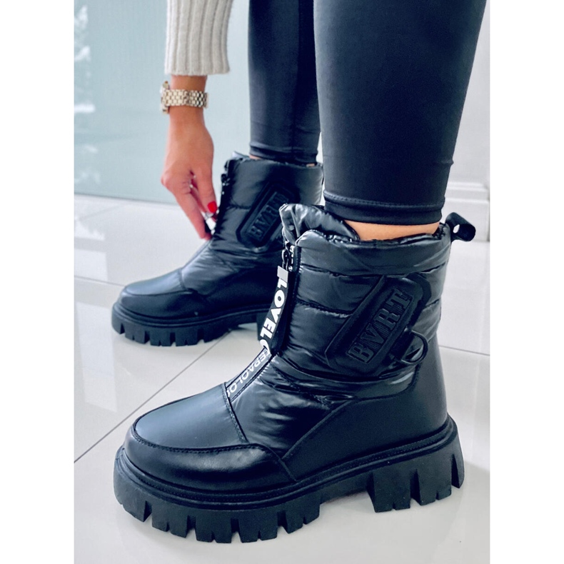 PA1 Botas de neve Wells Black para mulher preto 1