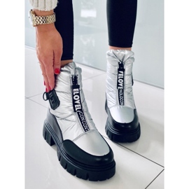 PA1 Botas de neve de mulher Wells Silver preto prata 2