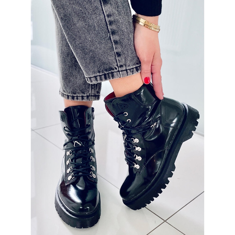 PA1 Botas Kari Black com atacadores preto 2