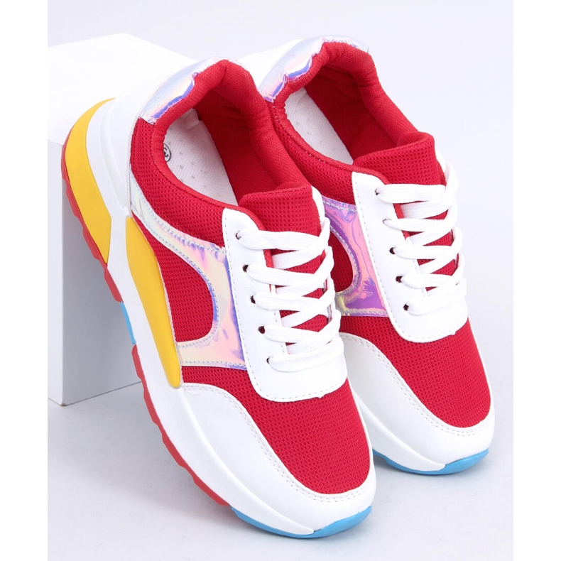 Tênis feminino esportivo multicolorido 19017 Vermelho 1