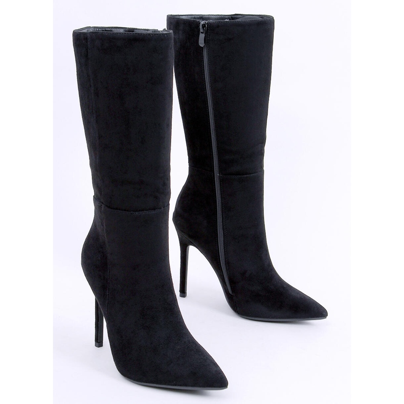 BM Botas clássicas de salto alto de camurça Marissa Black preto 1