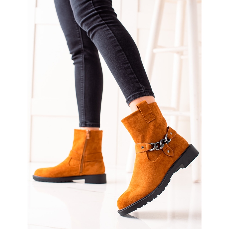 Weide Trabalhadores de camurça clássicos laranja 1