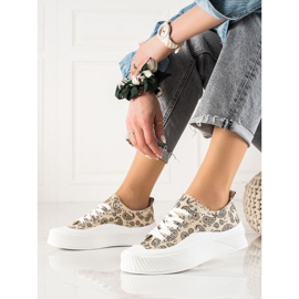 Seastar Tênis de design de moda bege preto 1