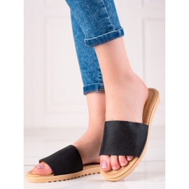TRENDI chinelos com brilho preto 1
