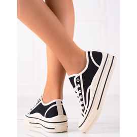 SHELOVET Tênis na plataforma preto 1