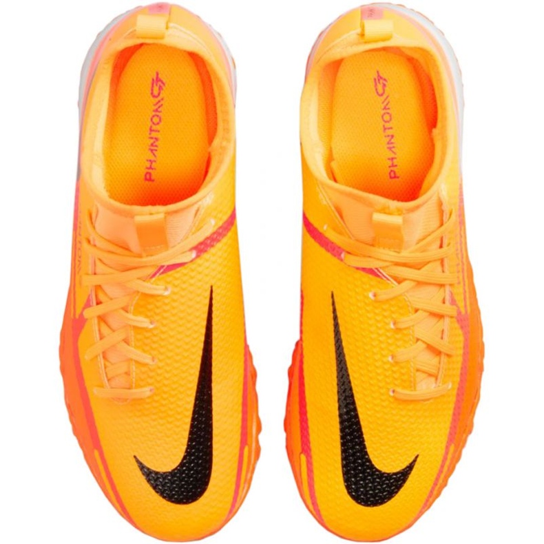 Chuteira Nike Phantom GT2 Academy Df Tf Jr DC0818 808 laranja laranjas e vermelhos 1