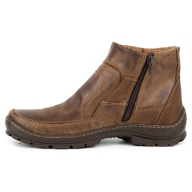 Olivier Botas de inverno de homem em pele 354MP castanho escuro marrom 1