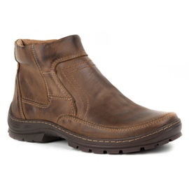 Olivier Botas de inverno de homem em pele 354MP castanho escuro 2 Olivier Botas de inverno de homem em pele 354MP castanho escuro 2