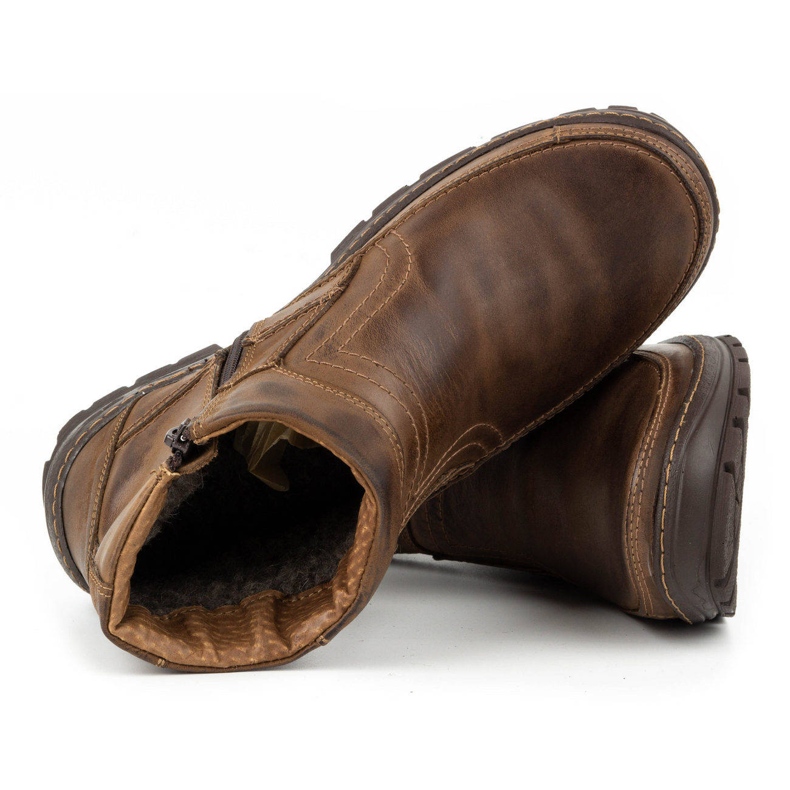 Olivier Botas de inverno de homem em pele 354MP castanho escuro marrom 3