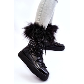 PM1 Botas de neve femininas com cadarço Santero pretas preto 1 PM1 Botas de neve femininas com cadarço Santero pretas preto 1