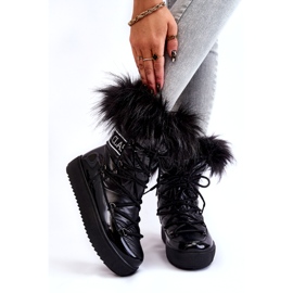 PM1 Botas de neve femininas com cadarço Santero pretas preto 3 PM1 Botas de neve femininas com cadarço Santero pretas preto 3