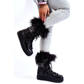 PM1 Botas de neve femininas com cadarço Santero pretas preto 4 PM1 Botas de neve femininas com cadarço Santero pretas preto 4