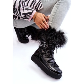 PM1 Botas de neve femininas com cadarço Santero pretas preto 5 PM1 Botas de neve femininas com cadarço Santero pretas preto 5