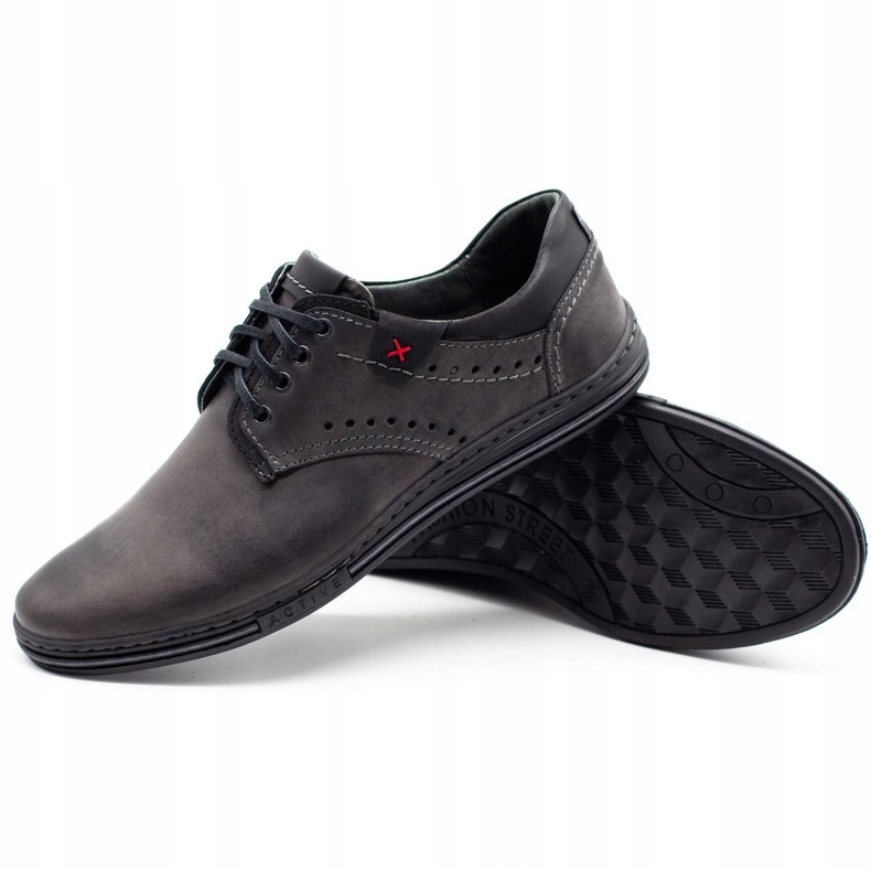 Polbut Sapatos masculinos casuais cinza 402 3