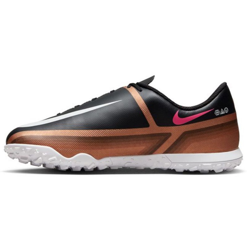 Chuteira Nike Phantom GT2 Club Qatar Tf Jr DR6064 810 marrom preto beges e marrons 1