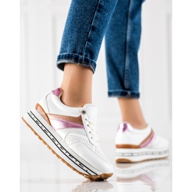 G2G/Good To Great Tênis de moda branco e rosa 1