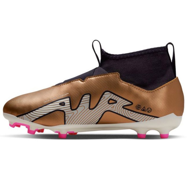 Chuteira Nike Zoom Mercurial Superfly 9 Academy Qatar FG/MG Jr DR6044 810 castanho beges e marrons 1