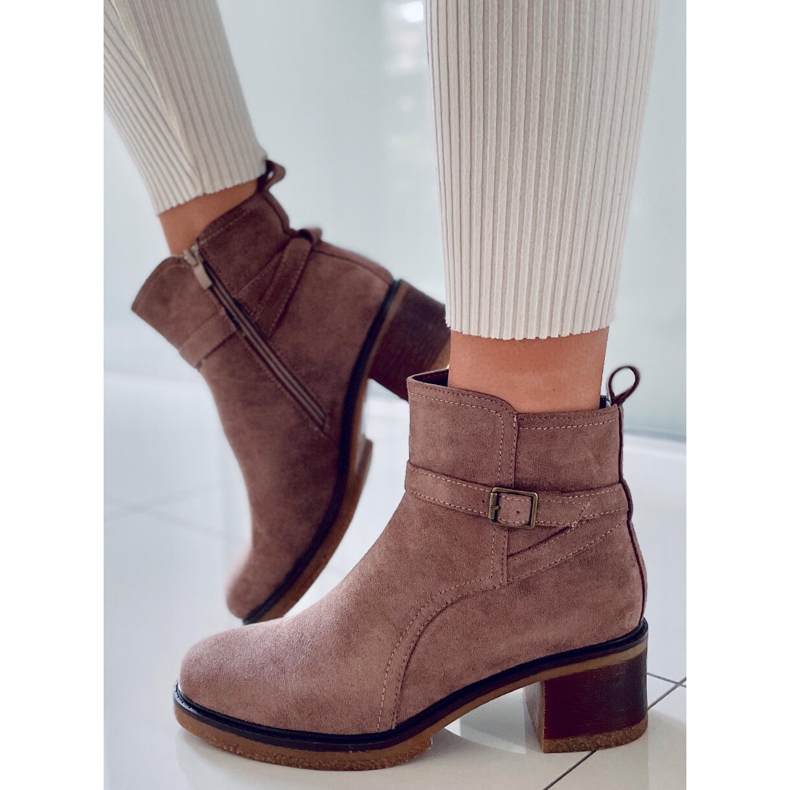 BM Botas de salto largo Aretha Khaki bege 2