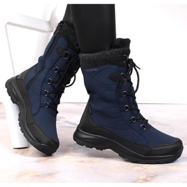 Botas de neve isoladas à prova de água de mulher azul marinho DK 1