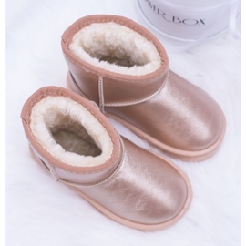 FRROCK Botas de neve quentes para crianças com champanhe Scooby rosa dourado 3