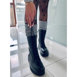 BM Botas com cadarço em uma sola alta Rage Black preto 2