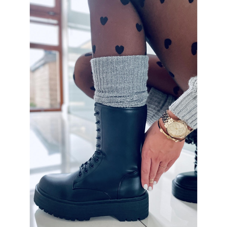 BM Botas com cadarço em uma sola alta Rage Black preto 1