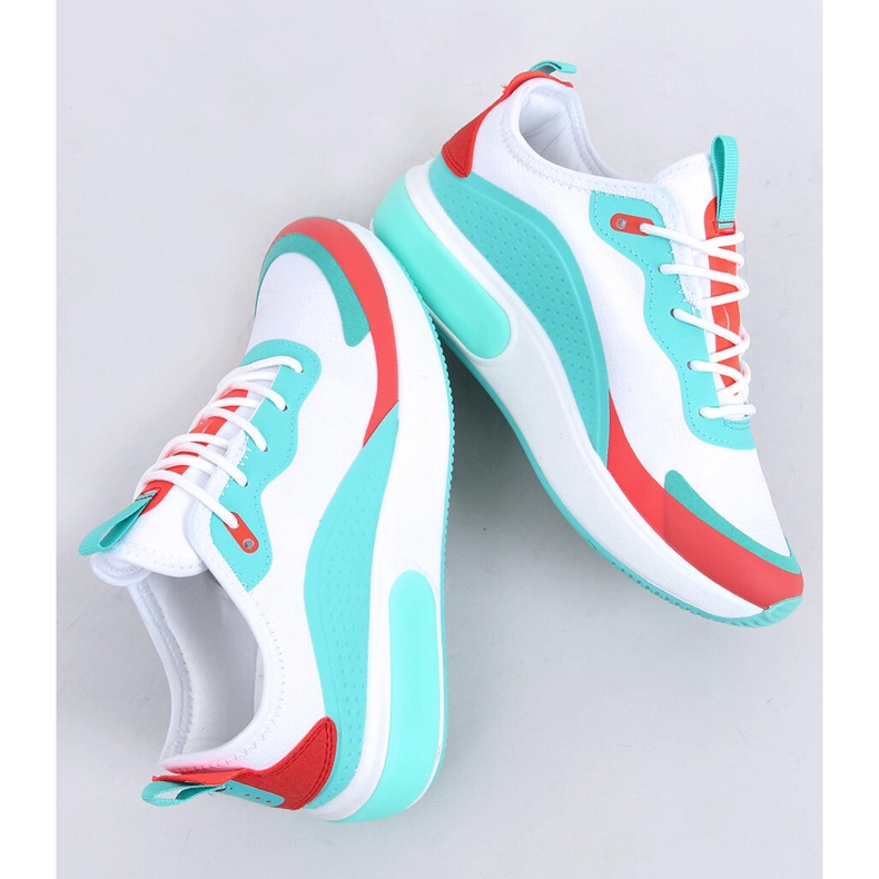 Calçados esportivos femininos brancos YK106 BRANCO / AZUL 1