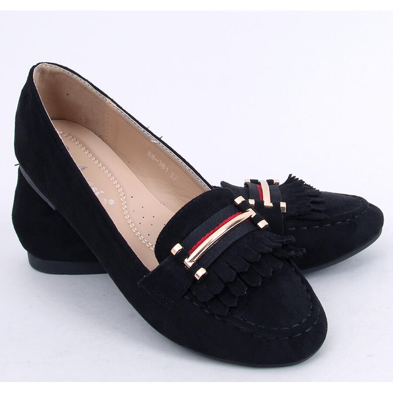 Mocassins femininos negros 88-381 Preto 2