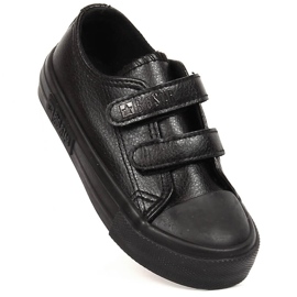 Tênis infantil em couro ecológico com velcro preto Big Star KK374092 2