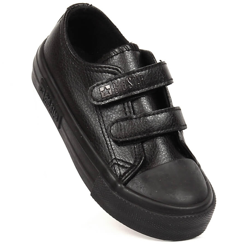 Tênis infantil em couro ecológico com velcro preto Big Star KK374092 2