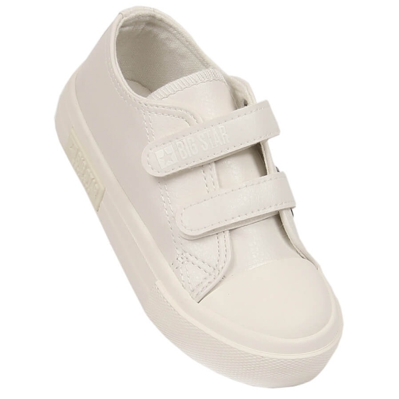 Tênis infantil em couro ecológico com velcro branco Big Star KK374093 1