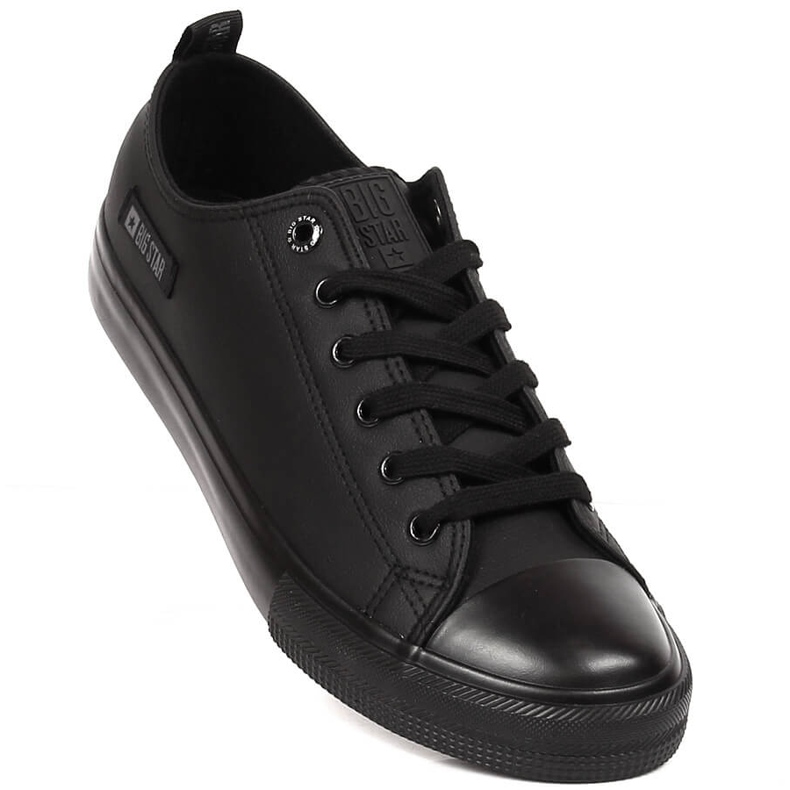 Tênis de couro ecológico masculino Big Star KK174009 preto 1
