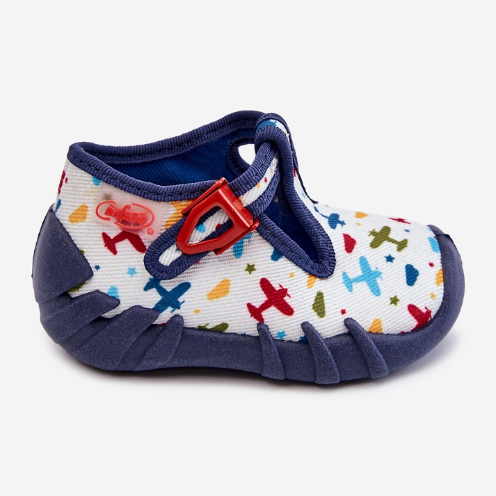 BEFADO S.A. Sapatos Chinelos Befado Aviões 110P463 Branco e Marinho azul marinho 2