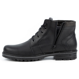 Polbut Botas de inverno em pele de homem J34S Preto com cinza 1 Polbut Botas de inverno em pele de homem J34S Preto com cinza 1