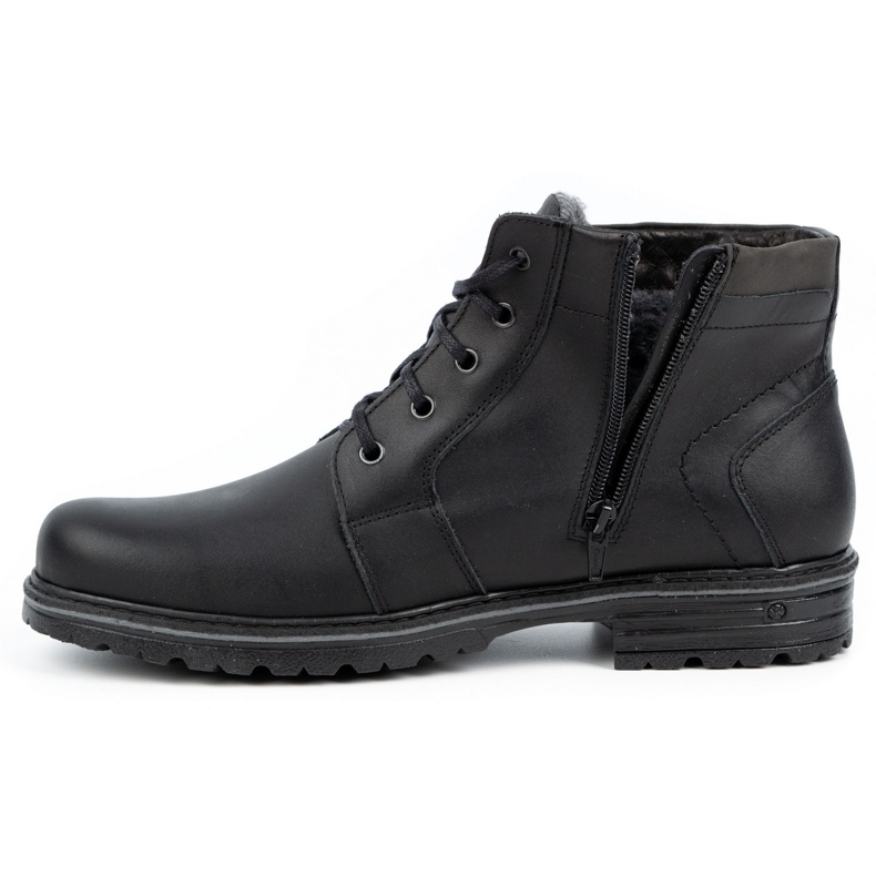 Polbut Botas de inverno em pele de homem J34S Preto com cinza 1 Polbut Botas de inverno em pele de homem J34S Preto com cinza 1