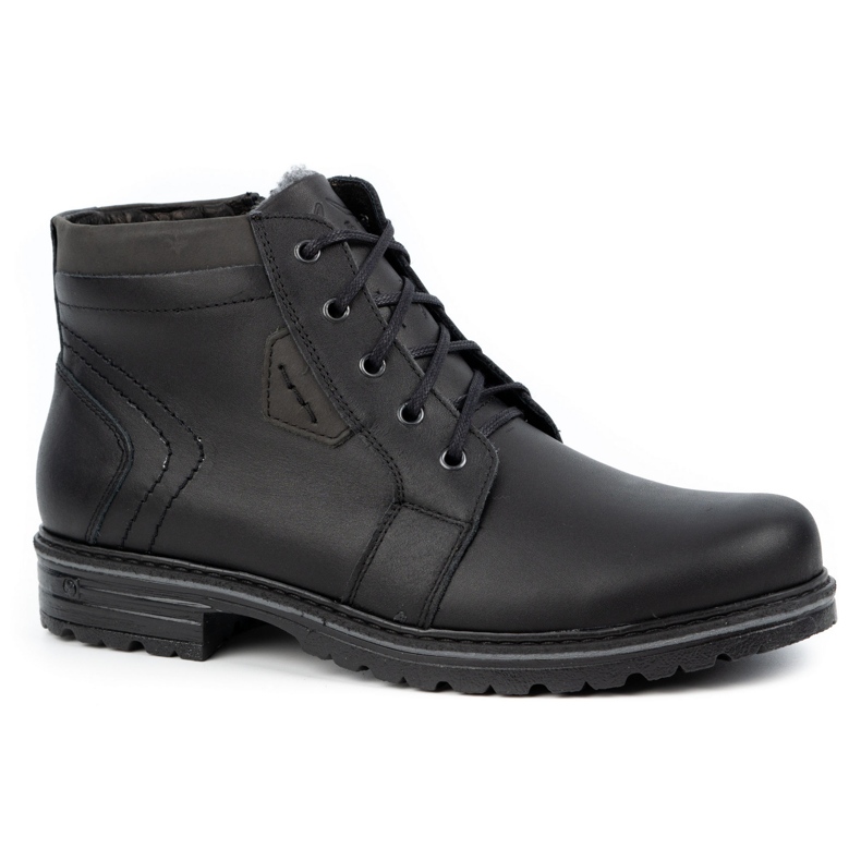 Polbut Botas de inverno em pele de homem J34S Preto com cinza 2 Polbut Botas de inverno em pele de homem J34S Preto com cinza 2